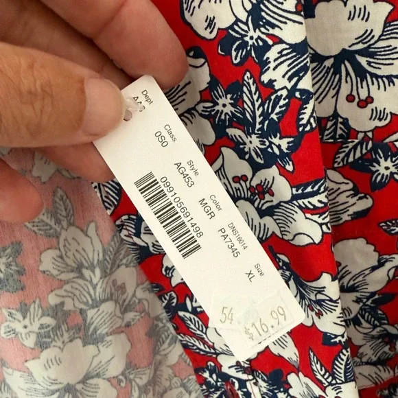 J. Crew Red and White Floral Shirt - Picture 4 of 4